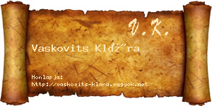 Vaskovits Klára névjegykártya