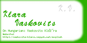 klara vaskovits business card